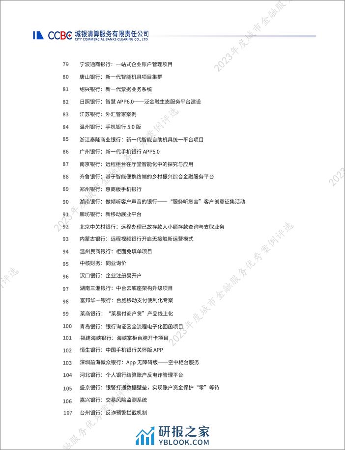 城银清算：2023年度城市金融服务优秀案例评选优秀案例集 - 第5页预览图