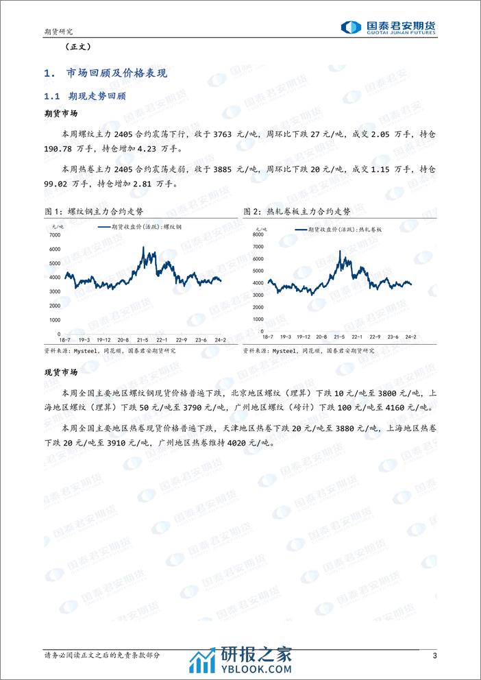 螺纹钢：成本端分化，震荡反复 热轧卷板：成本端分化，震荡反复-20240303-国泰期货-12页 - 第3页预览图