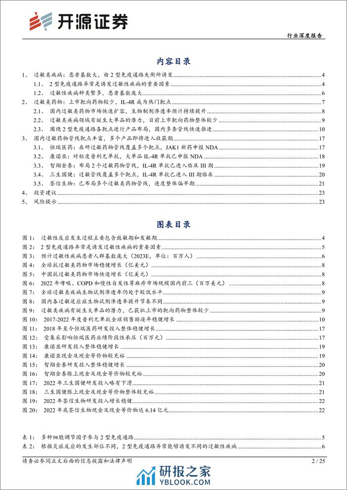 开源证券：生物制品行业深度报告-过敏类疾病-2型免疫通路失衡带来的百亿蓝海市场 - 第2页预览图