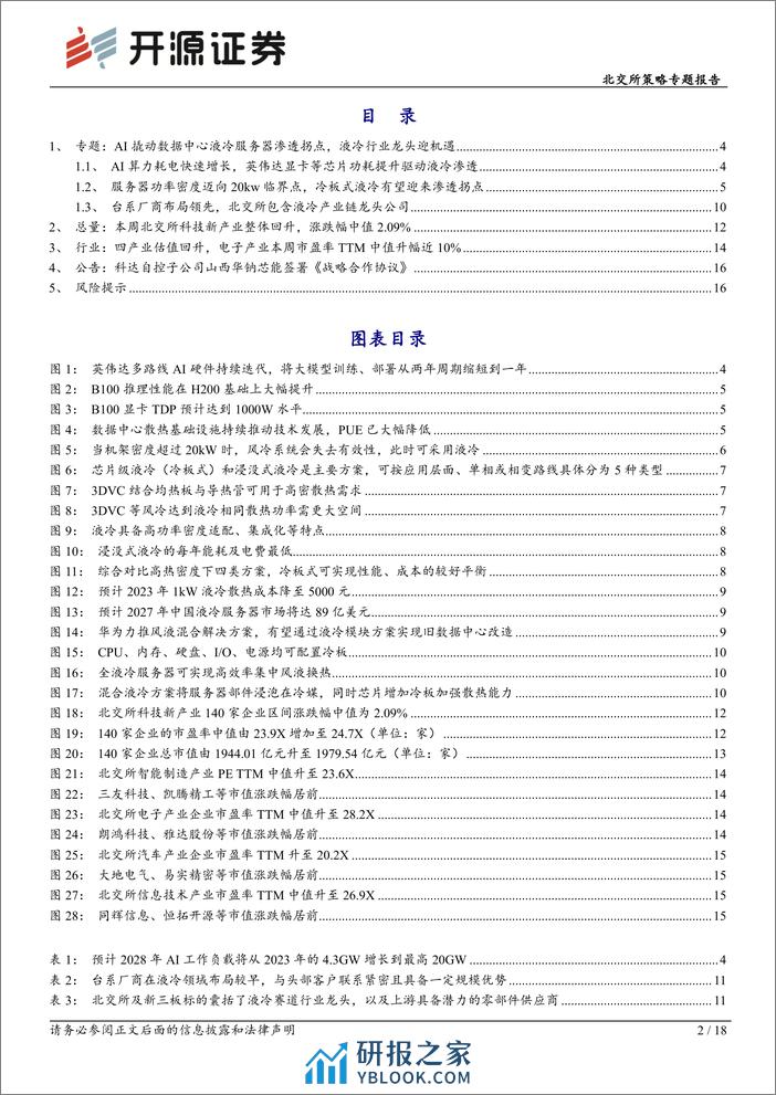 北交所科技新产业跟踪第十期：AI撬动数据中心液冷服务器渗透拐点，北交所液冷行业龙头迎机遇-240317-开源证券-18页 - 第2页预览图