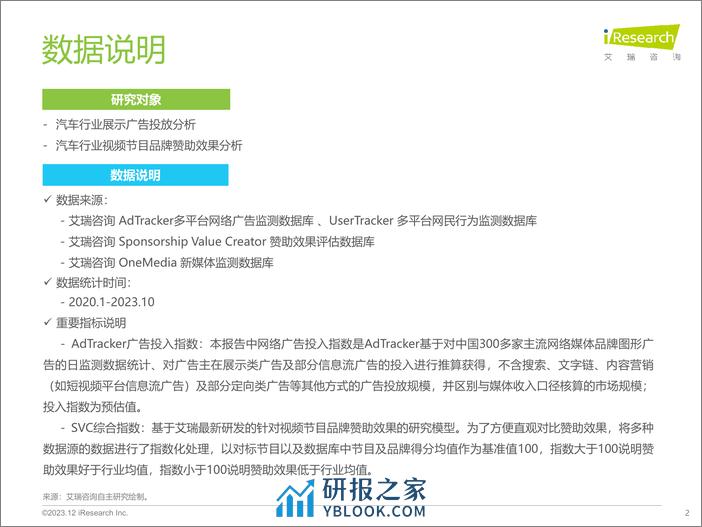 艾瑞咨询：2023年汽车行业网络营销监测报告 - 第2页预览图