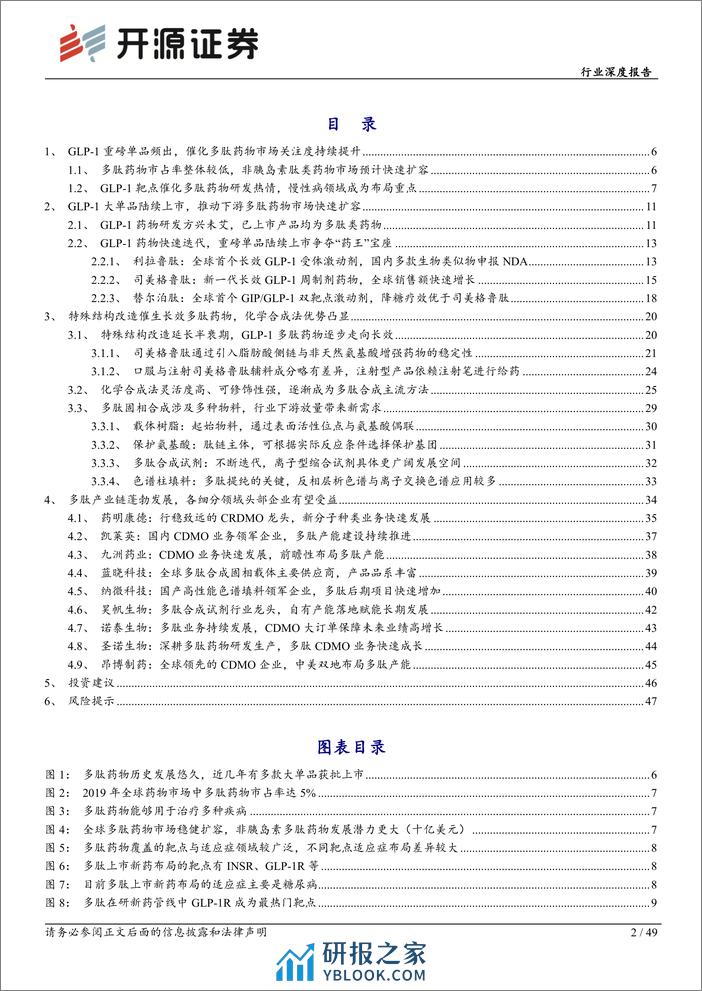 生物制品行业深度报告：GLP-1药物重磅单品频出，多肽产业链蓬勃发展-231012-开源证券-49页 - 第2页预览图