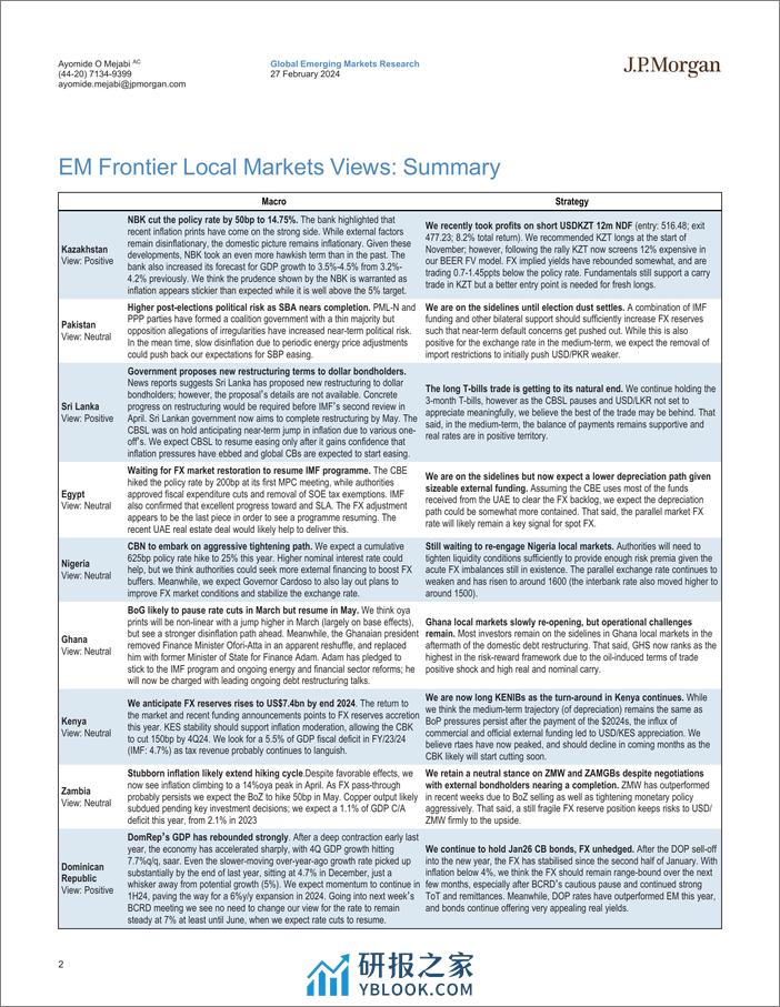 JPMorgan Econ  FI-EM Frontier Local Markets Compass Building momentum-106735264 - 第2页预览图