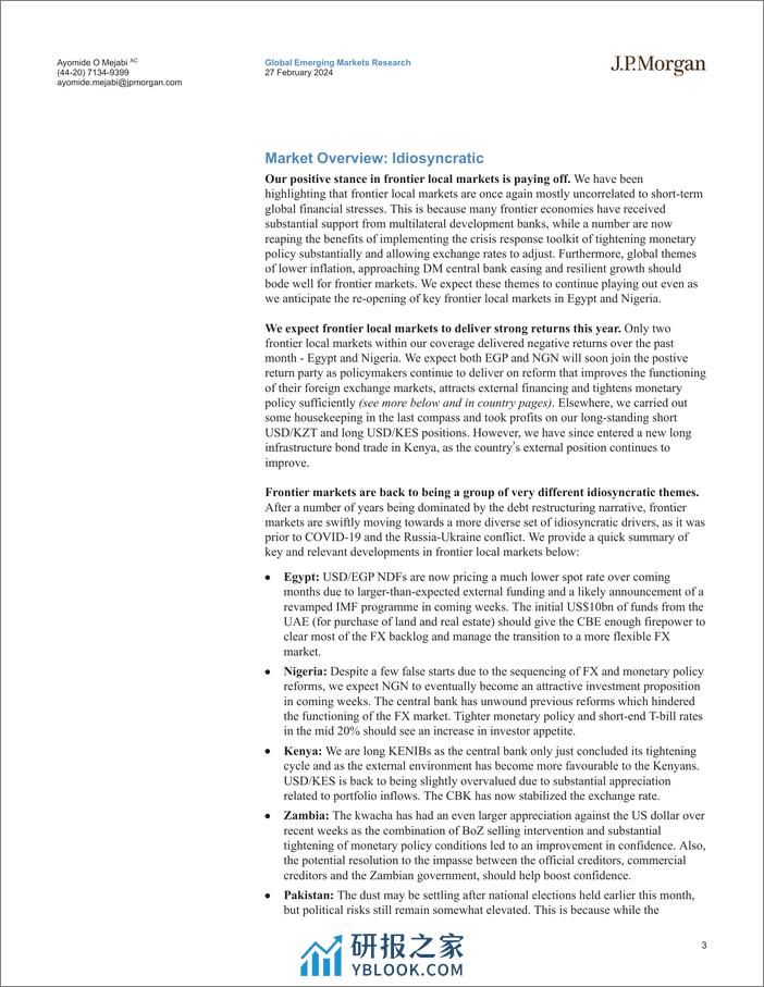 JPMorgan Econ  FI-EM Frontier Local Markets Compass Building momentum-106735264 - 第3页预览图