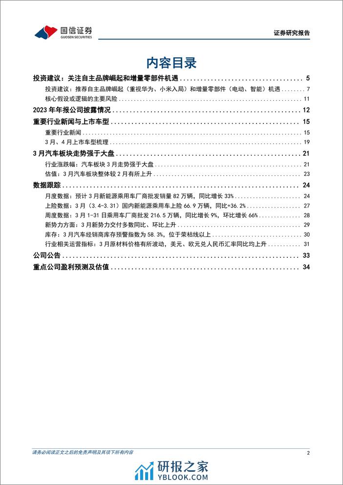 汽车行业4月投资策略暨年报一季报前瞻 - 第2页预览图