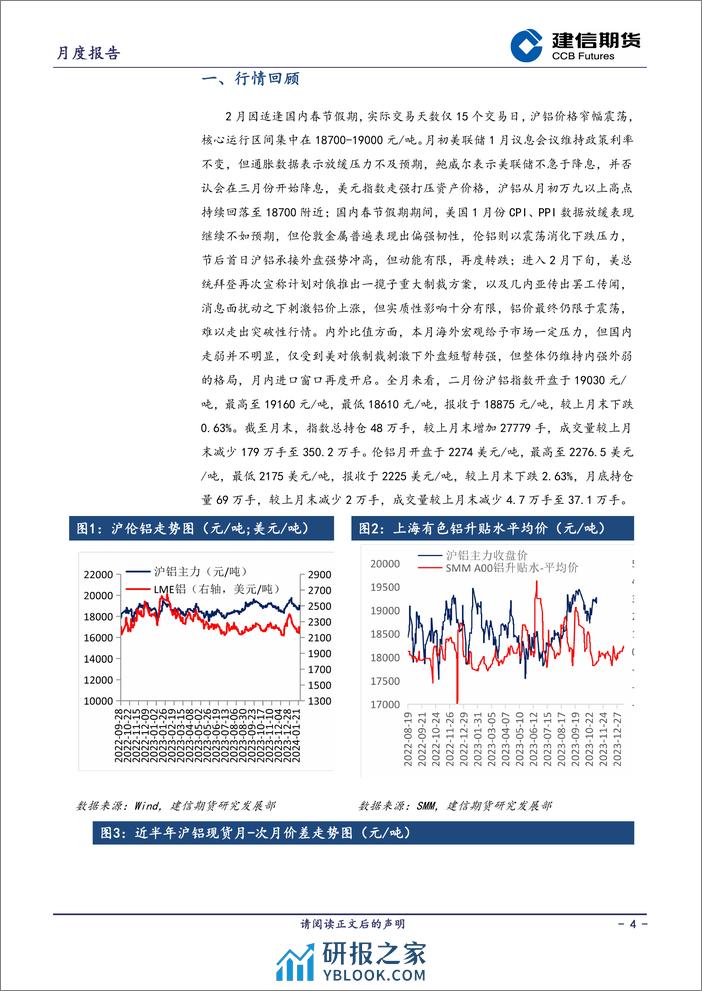 铝月报：关注三月累库峰值变化，维持低买策略-20240301-建信期货-14页 - 第4页预览图