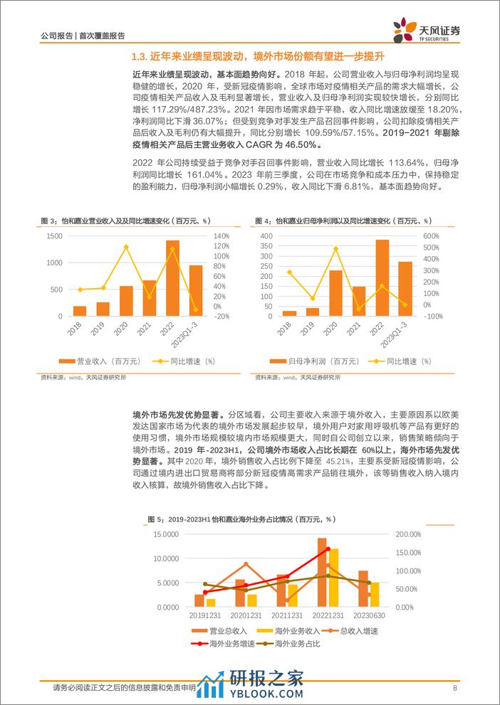 深度报告-20240408-天风证券-怡和嘉业-301367.SZ-国产呼吸健康领军企业_先发出海夯实龙头地位_21页_2mb - 第8页预览图