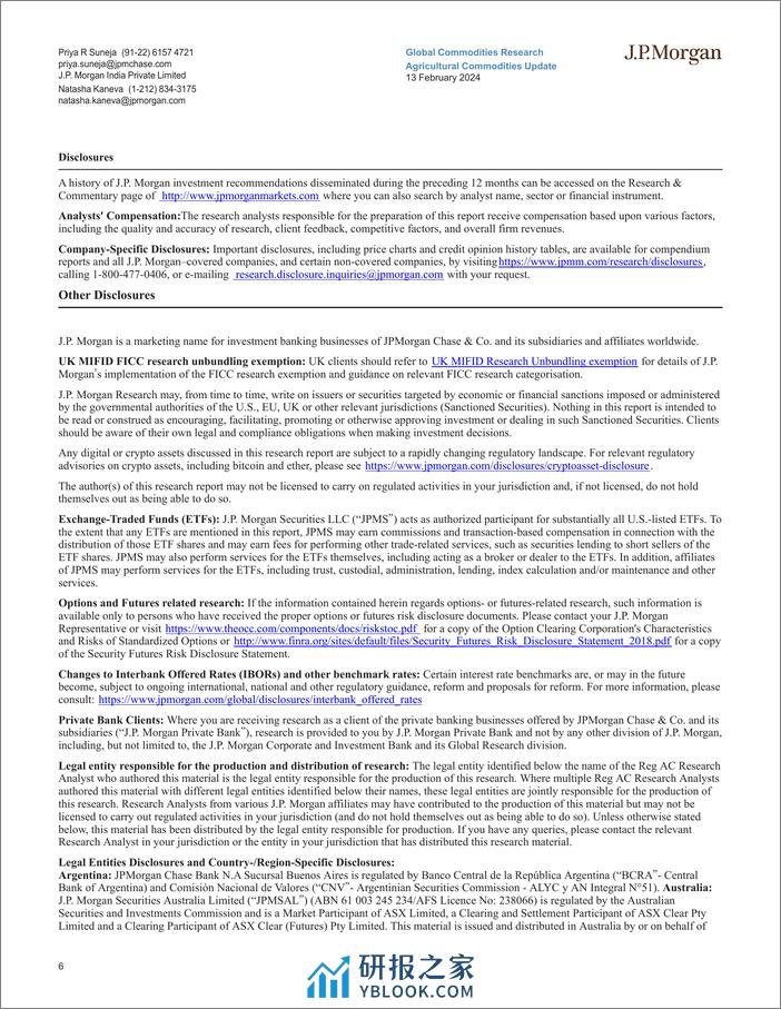 JPMorgan Econ  FI-Agricultural Commodities Update February WASDE data wrap-106503546 - 第6页预览图