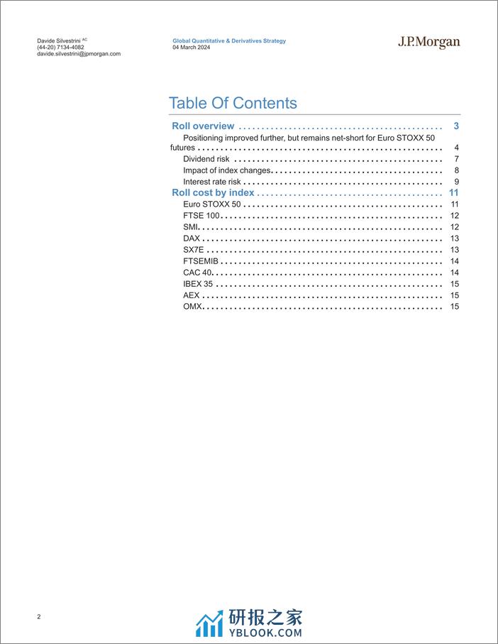 JPMorgan-European Equity Futures Rollover Outlook March 2024 - June 2...-106855608 - 第2页预览图