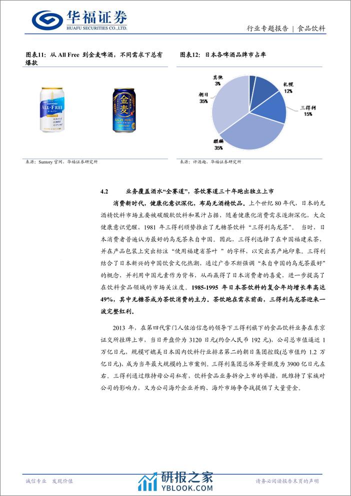 食品饮料行业日本酒水业专题一：Suntory一百二十年的历久弥新-240402-华福证券-14页 - 第7页预览图