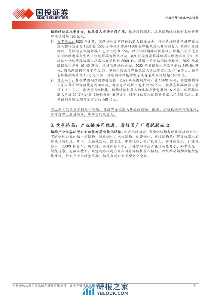 激光加工设备行业激光焊接系列专题报告一：钢构焊接产业化持续推进，领先布局者有望受益-240411-国投证券-12页 - 第7页预览图