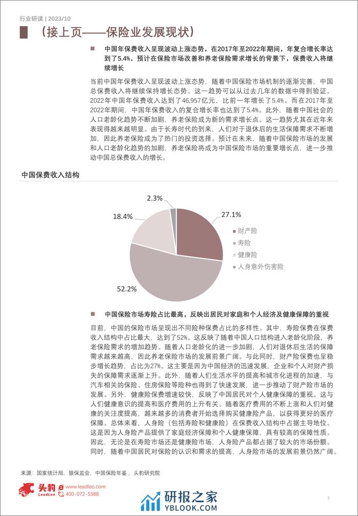 头豹：2023年中国保险行业概览-保险护航-稳步前行-共筑幸福长寿时代（摘要版） - 第5页预览图