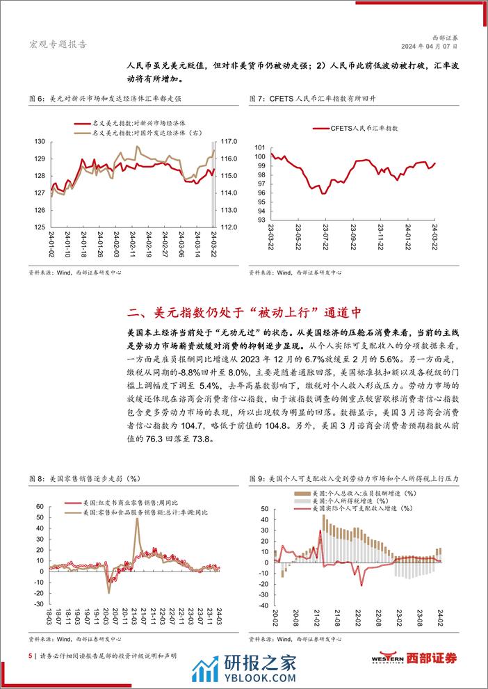 大类资产观察系列：美元被动抬升将有所延续-240407-西部证券-10页 - 第5页预览图