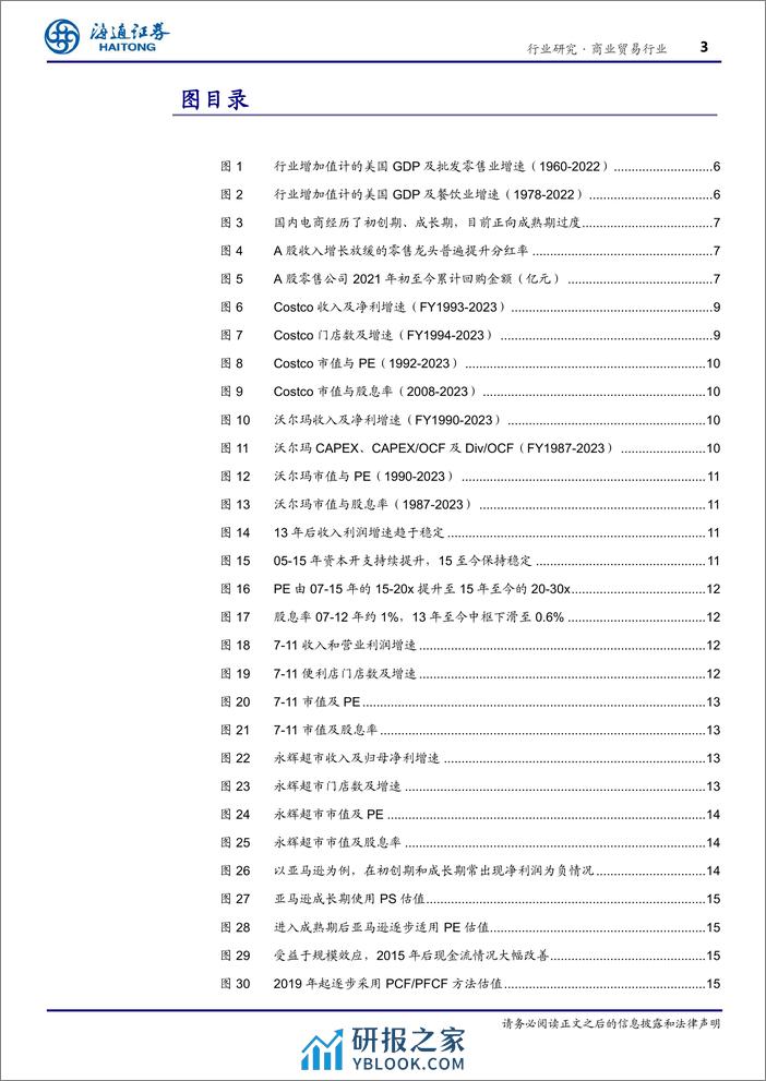 商业贸易行业海内外估值对比研究：PS_PEG_股息率／现金流估值-240325-海通证券-22页 - 第3页预览图