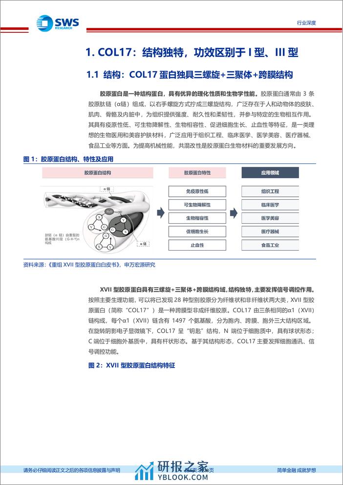 专精特新行业深度系列报告之五：重组XVII型胶原—产业化初露锋芒，重组COL17促抗衰新场景 - 第6页预览图