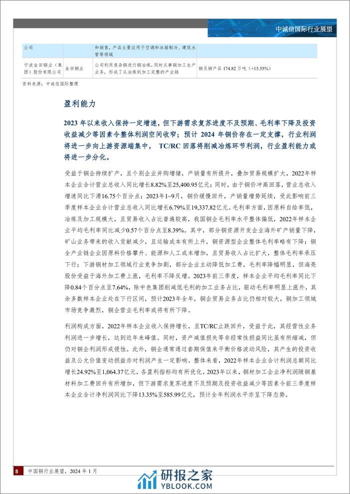 中国铜行业展望（2024年1月）-14页 - 第7页预览图