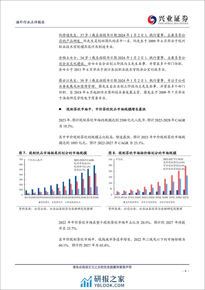 现制茶饮公司系列报告（二）：古茗：重视产品研发，门店快速增长，中端现制茶饮赛道市场份额领先 - 第4页预览图