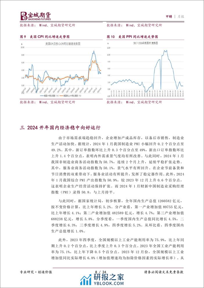 甲醇月报：偏多因素主导 甲醇震荡上行-20240228-宝城期货-24页 - 第8页预览图