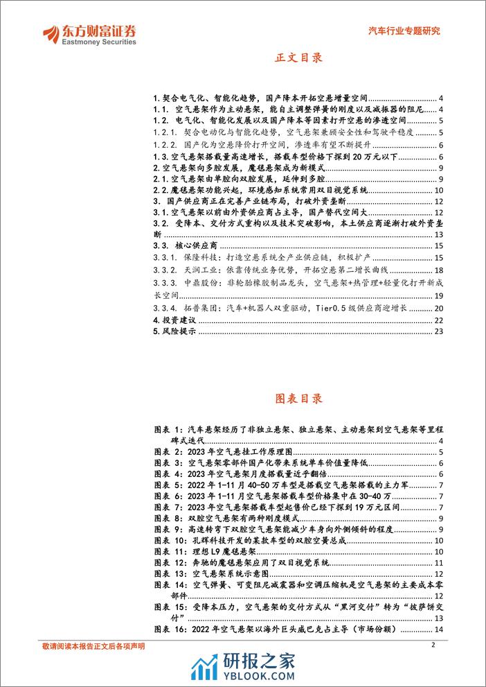 汽车行业专题研究：空气悬架不断向下渗透，自主供应商纷纷崛起 - 第2页预览图