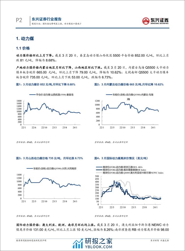 煤炭行业报告：国际海运费明显上涨，动力煤进口量减少-240326-东兴证券-12页 - 第2页预览图