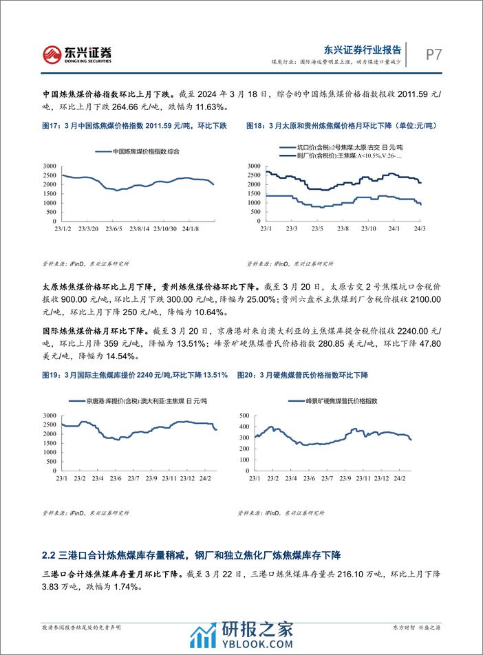 煤炭行业报告：国际海运费明显上涨，动力煤进口量减少-240326-东兴证券-12页 - 第7页预览图