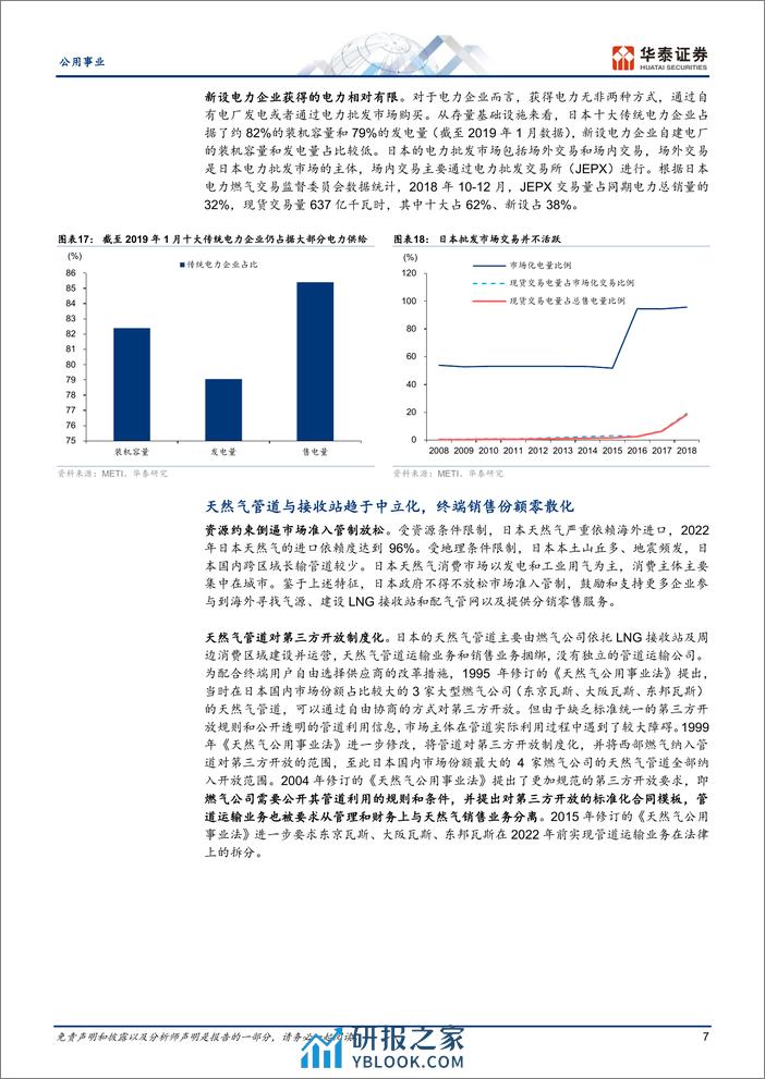 公用事业专题研究：日本电力与天然气：市场化与防御性 - 第7页预览图