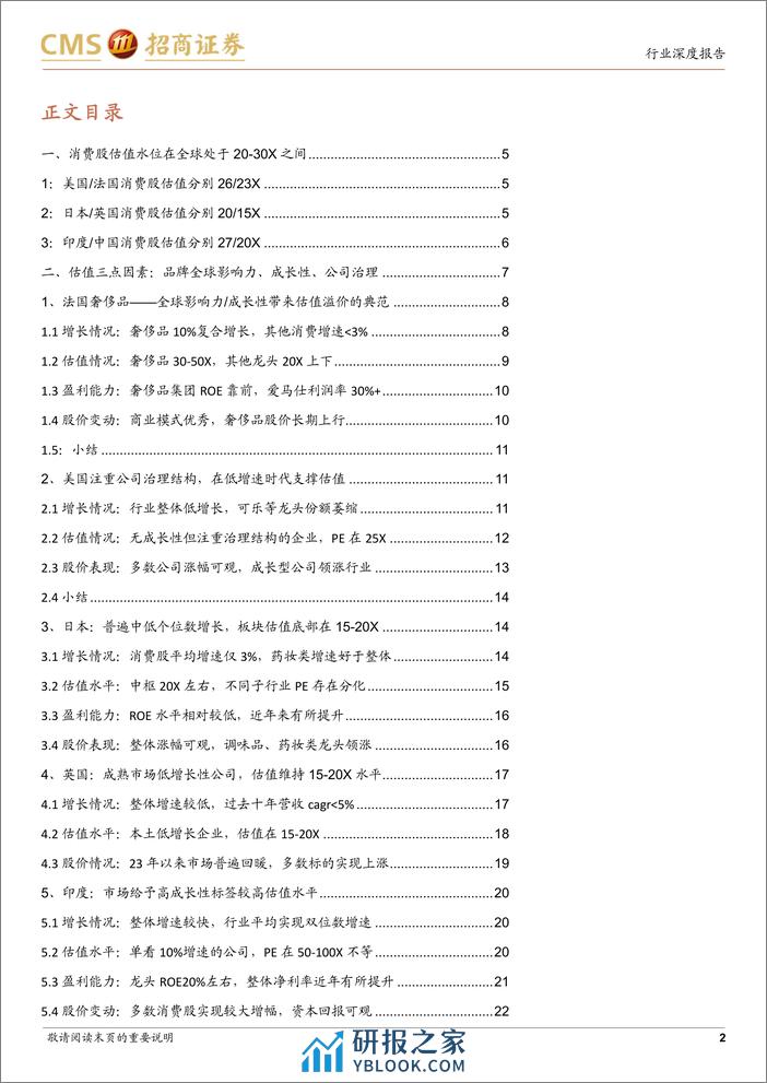 全球视野看中国消费股的估值水位：全面的估值修复是必然趋势 - 第2页预览图