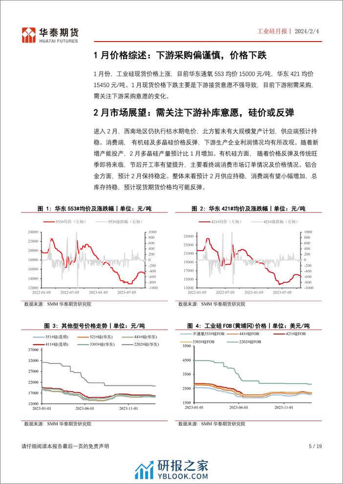 工业硅月报：下游产品价格反弹，硅价或有望止跌反弹-20240204-华泰期货-19页 - 第5页预览图