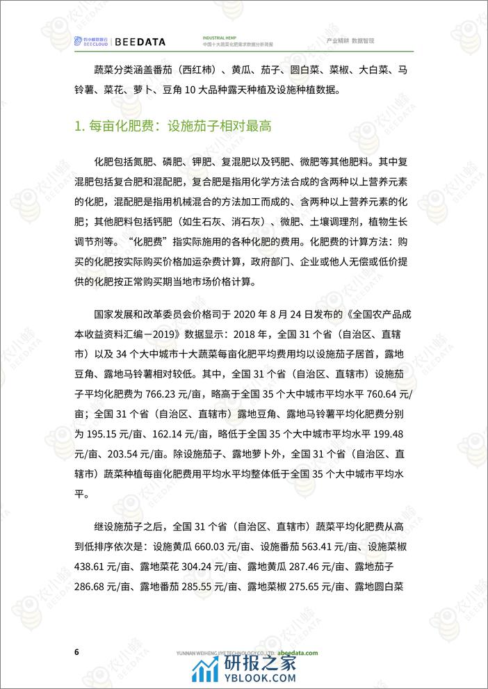 农小蜂-中国十大蔬菜化肥需求数据分析简报 - 第8页预览图