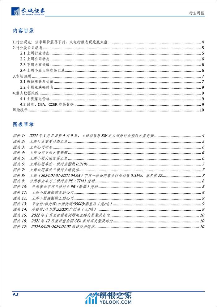 电力及公用事业行业：淡季煤价震荡下行，火电指数表现跑赢大盘-240410-长城证券-11页 - 第3页预览图