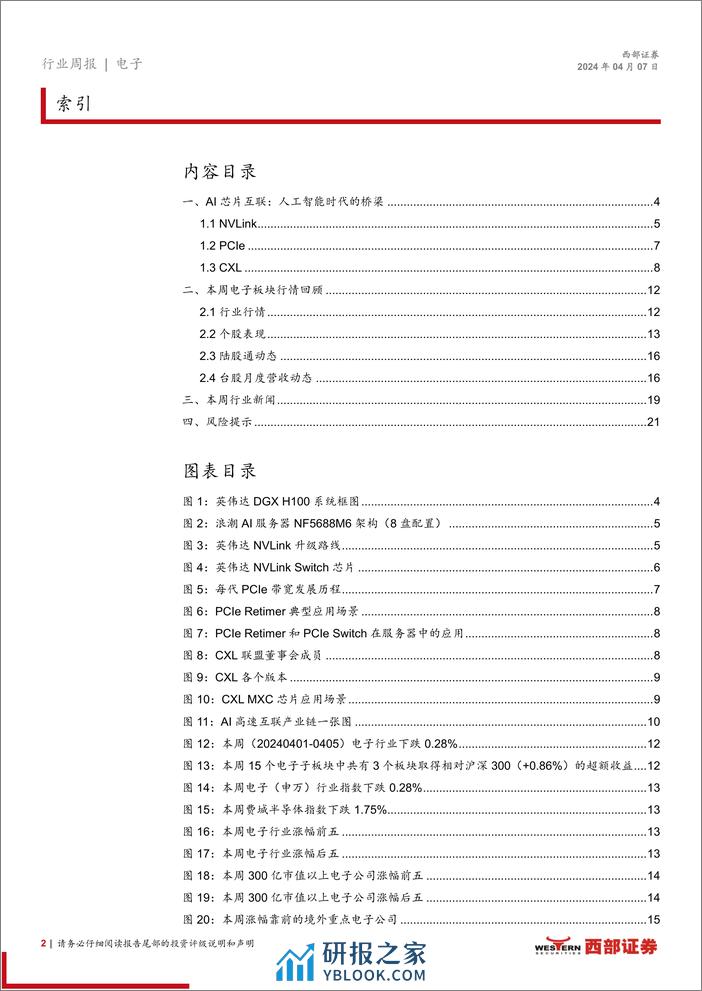 西部证券-信息技术-电子行业周报-AI芯片互联：人工智能时代的桥梁 - 第2页预览图