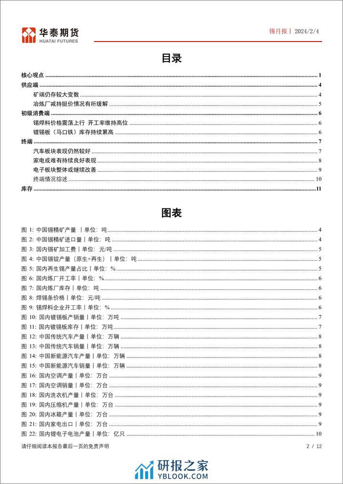 锡月报：矿端存变数需求展望向好 锡价仍偏乐观-20240204-华泰期货-12页 - 第2页预览图