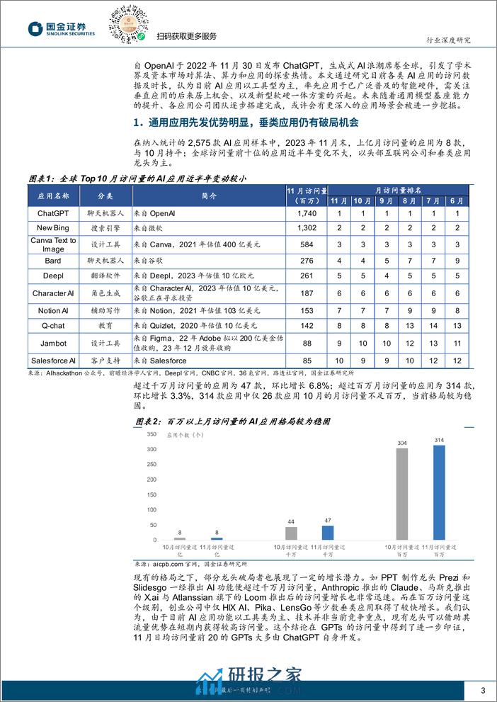 国金证券：计算机行业深度研究-AI应用复盘-关注垂直应用及软硬一体方案的投资机会 - 第3页预览图