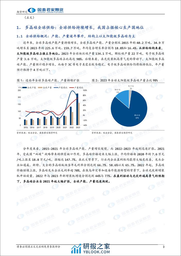 “晶光闪耀”之多晶硅期货上市预热系列报告（二）：供给篇：我国为全球多晶硅生产主导国-20240226-国泰期货-11页 - 第3页预览图