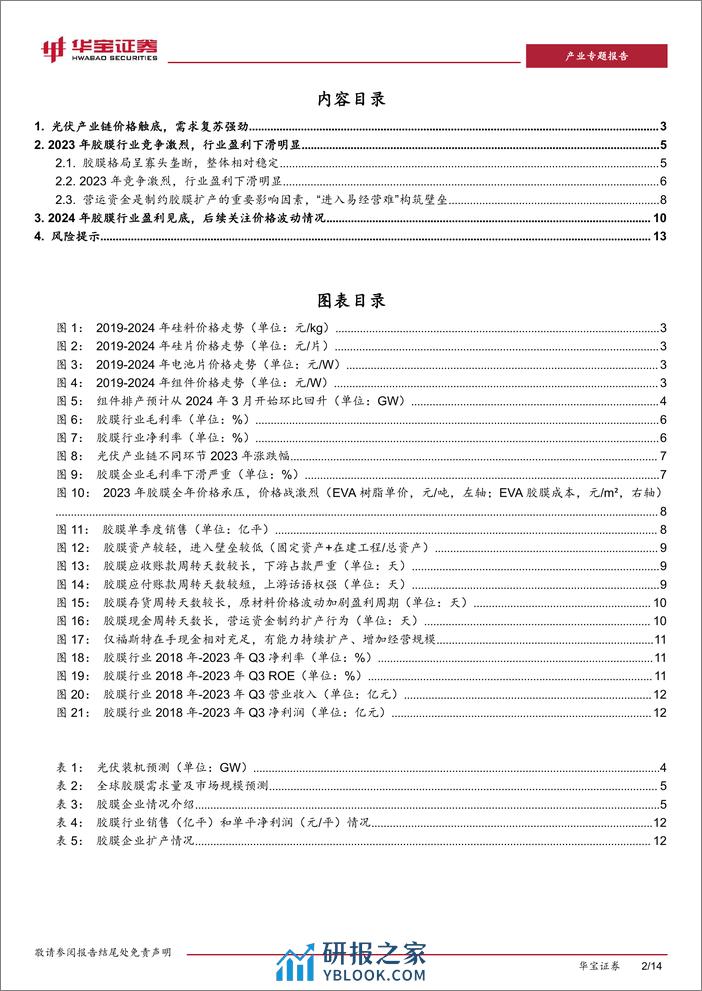 深度报告-20240314-华宝证券-光伏行业深度报告_光伏胶膜_行业盈利见底_进入易经营难_构筑壁垒_14页_2mb - 第2页预览图