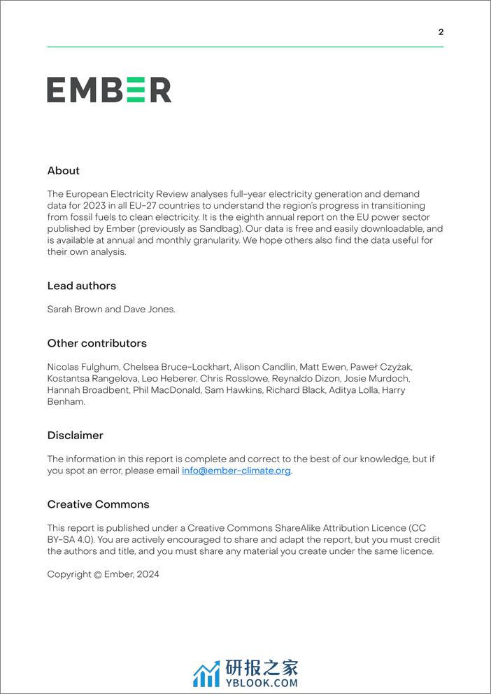欧洲电力回顾报告2024（英文版）-EMBER - 第2页预览图