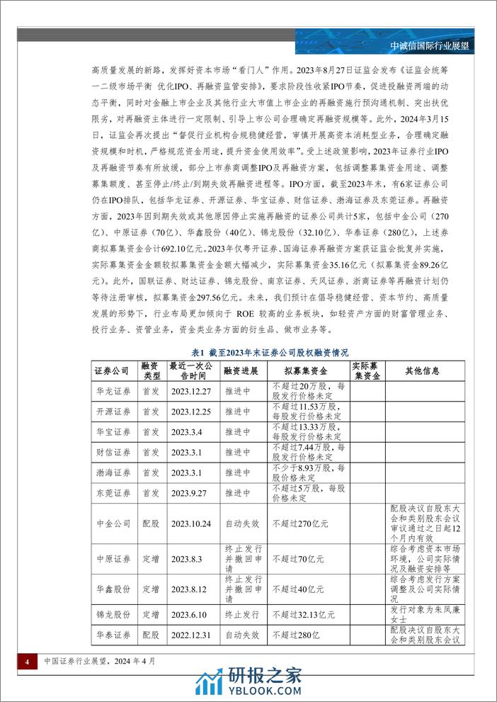 中诚信国际-2024年中国证券行业展望：行业分化加剧，兼并整合或将再现 - 第4页预览图