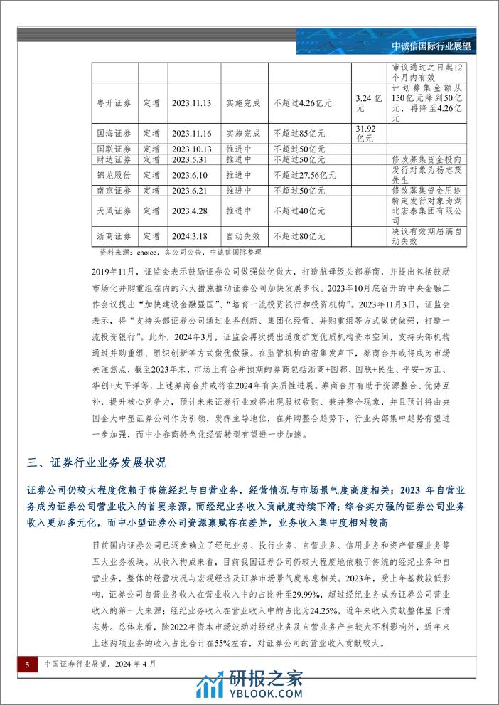 中诚信国际-2024年中国证券行业展望：行业分化加剧，兼并整合或将再现 - 第5页预览图