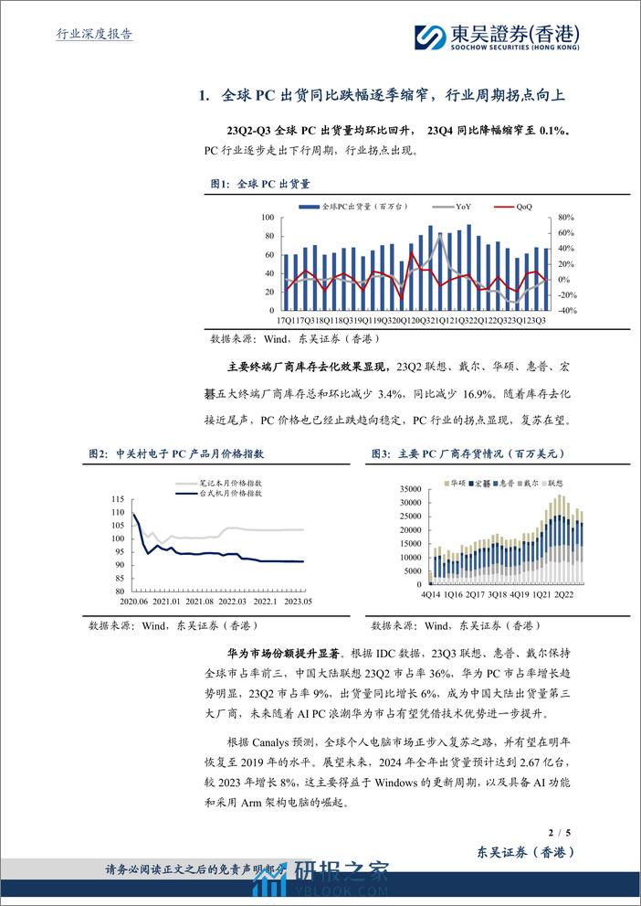 电子行业深度报告-AI PC元年开启-换机潮推动产业链景气度提升-东吴证券国际经纪 - 第2页预览图