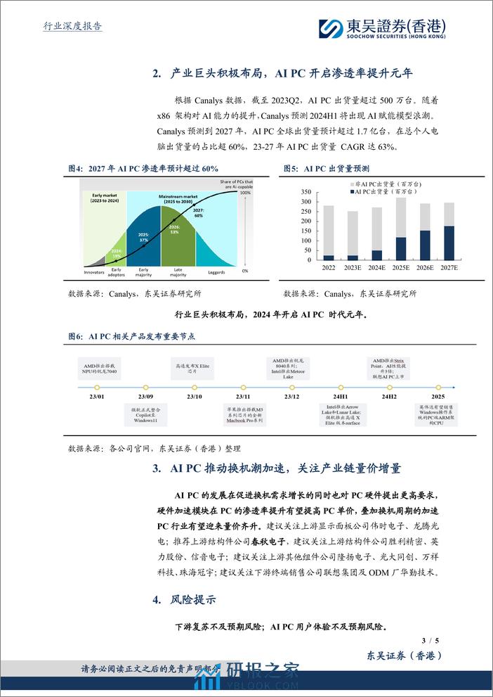 电子行业深度报告-AI PC元年开启-换机潮推动产业链景气度提升-东吴证券国际经纪 - 第3页预览图