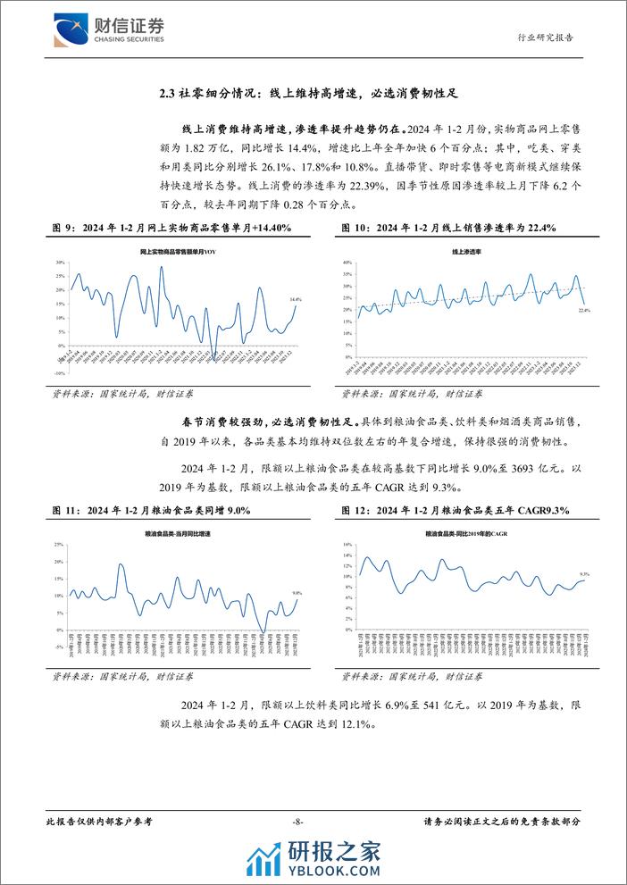 食品饮料行业月度点评：拥抱确定性-240320-财信证券-13页 - 第8页预览图