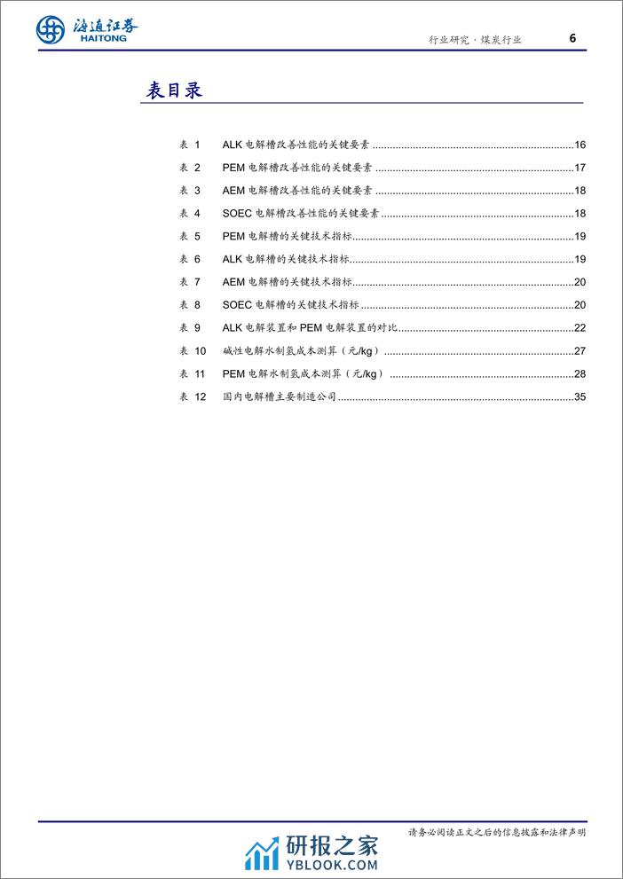 氢能专题之三：制氢端及绿氢平价之路 - 第6页预览图