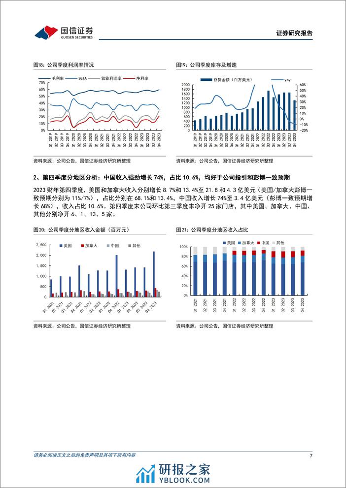 纺织服装海外跟踪系列四十一：露露乐檬第四季度收入增长16%25，库存同比下降9%25-240328-国信证券-11页 - 第7页预览图