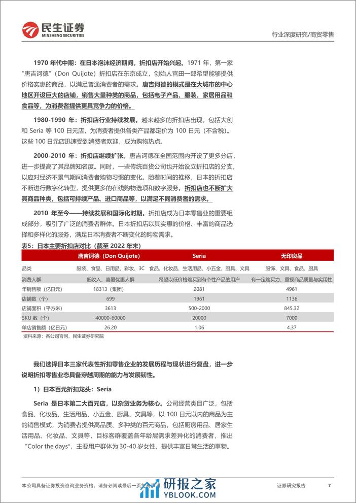 折扣零售框架研究深度：海外折扣零售行业穿越周期，探索我国线下折扣零售渠道发展空间-民生证券-2024.3.5-49页 - 第7页预览图