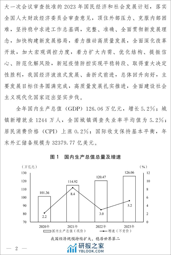 关于2023年国民经济和社会发展计划执行情况与2024年国民经济和社会发展计划草案的报告-国家发展改革委员会 - 第2页预览图