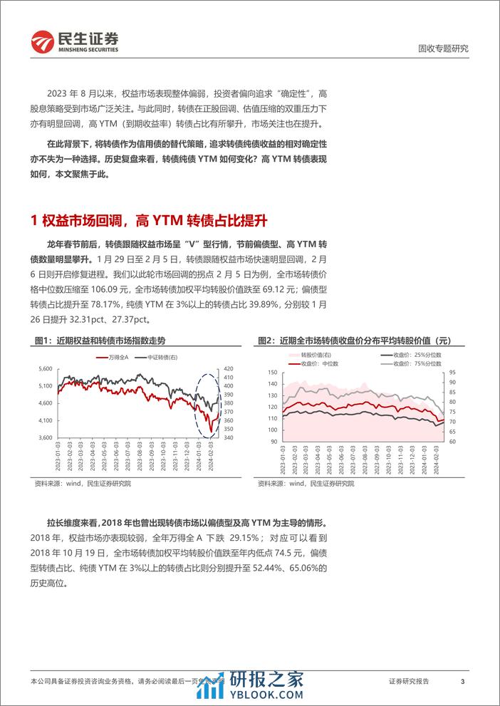 可转债策略研究：高YTM转债策略，历史复盘与当下选择？-20240228-民生证券-13页 - 第3页预览图