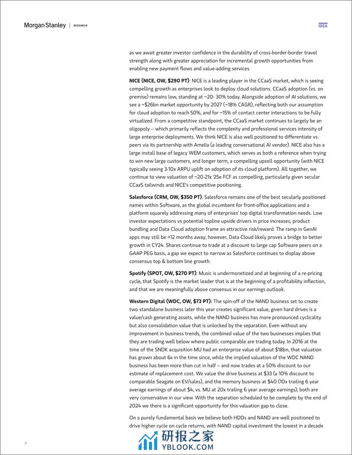 Morgan Stanley-US Thematics Thematic Thoughts  Best Ideas from the TMT Co...-106971642 - 第6页预览图