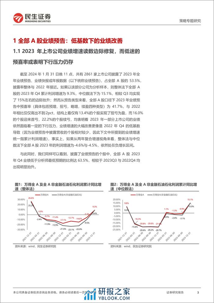 策略专题研究：2023年A股业绩预告解读：“登船”之路-20240202-民生证券-21页 - 第3页预览图