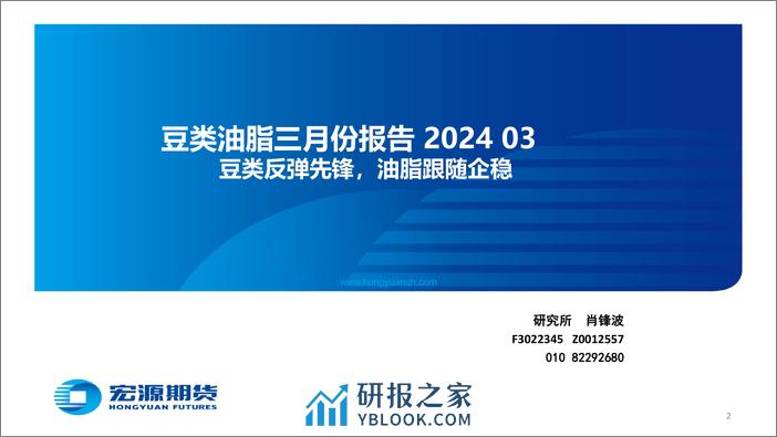 豆类油脂三月份报告：豆类反弹先锋，油脂跟随企稳-20240304-宏源期货-25页 - 第2页预览图