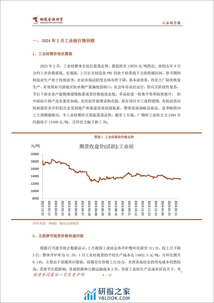 工业硅月报：供应阶段性恢复，工业硅低位震荡-20240306-金源期货-15页 - 第4页预览图